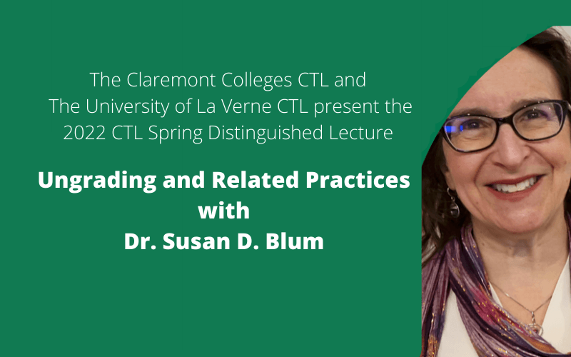 Lecture: Ungrading and Related Practices with Dr. Susan Blum