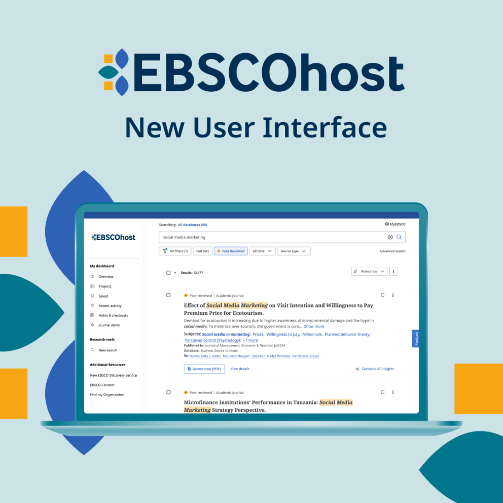 image of laptop with new EBSCO user interface